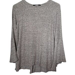 1804 Coin Women's Gray Crewneck Sweater w/Bell Sleeves Size Medium